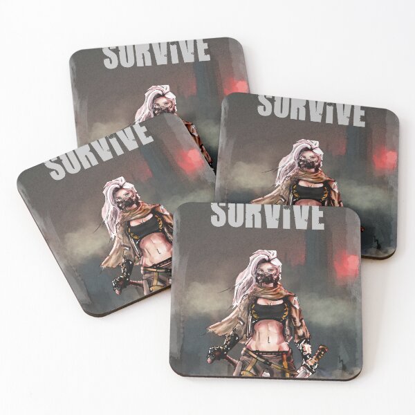 Item preview, Apocalypse Girl with gas mask, katana sword and machete designed and sold by TheMWorld.