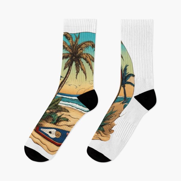 Item preview, Serene Tropical Bliss: Ocean Waves, Flipflop Surfboards, and Sun-Kissed Skies designed and sold by SSulatul101.