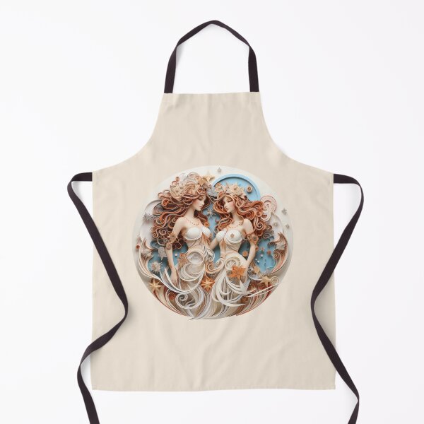 Item preview, Gemini Twins - Beige and Blue - Quilled Paper Artwork designed and sold by Food Lover Art.