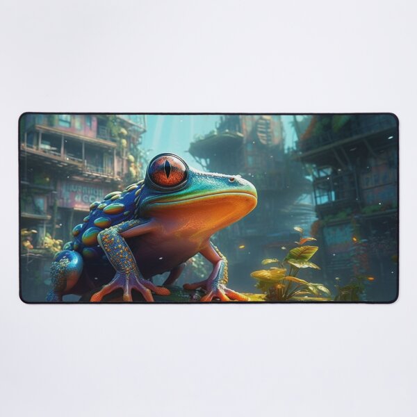 Item preview, Strange Weird Art Creative Original Artwork Cute Neon Frog Oil Paintings B218 designed and sold by MPCFICTION.