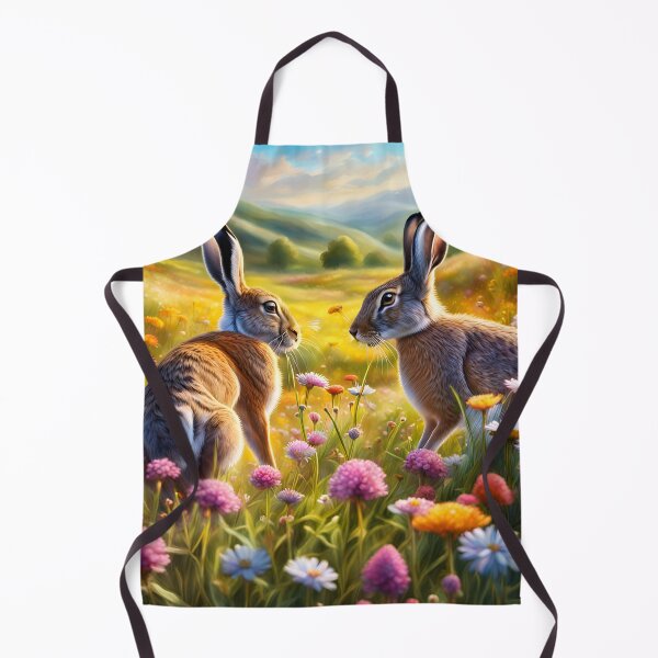 Item preview, Hares prepare to box in a wildflower meadow! designed and sold by Zen-Hues.