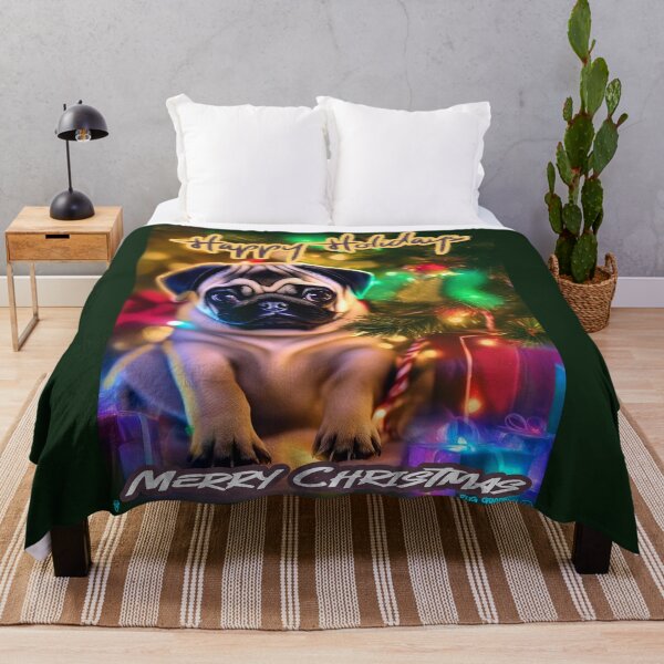 Item preview, Pug HAPPY HOLIDAYS 121 MERRY CHRISTMAS designed and sold by RedBluffTraders.