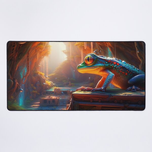 Item preview, Strange Weird Art Creative Original Artwork Cute Neon Frog Oil Paintings B187 designed and sold by MPCFICTION.