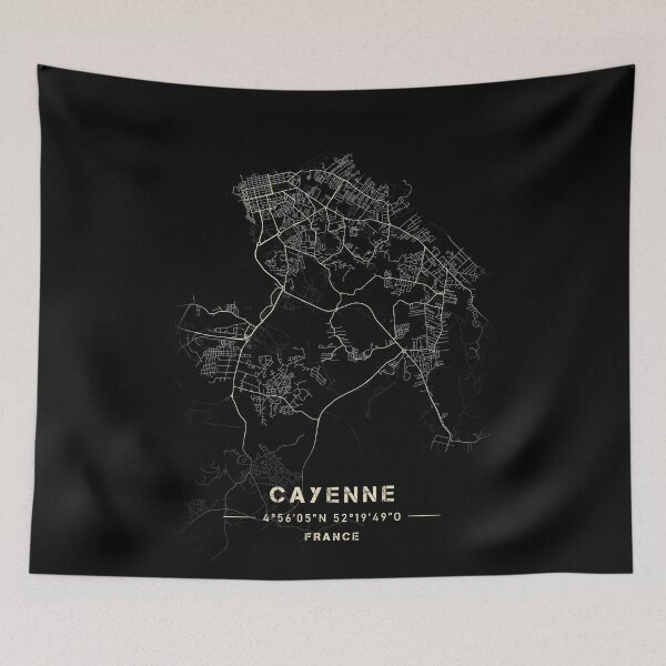 Item preview, Map of Cayenne Black and white designed and sold by Jerhus.