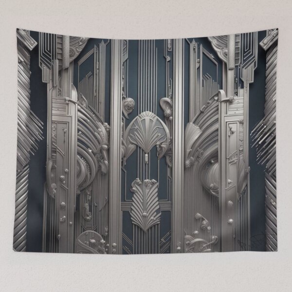 Item preview, Silver Art Deco wall designed and sold by EclecticDen.