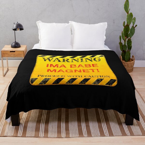 Item preview, Hilarious Human Warning Sign - IMA BABE MAGNET! Humor, Cheeky, Edgy Quotes/Memes T-Shirt Design designed and sold by GlobalCornerHub.