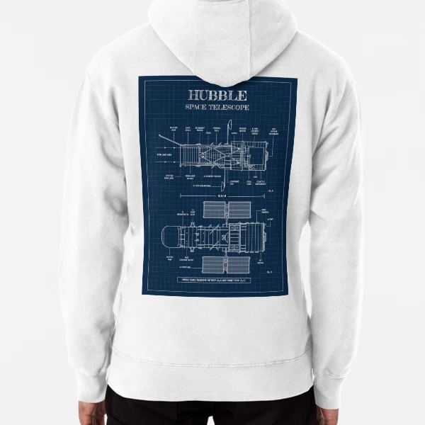 Hubble Space Telescope Navy Blueprint Pullover Hoodie for Sale by BGALAXY Redbubble