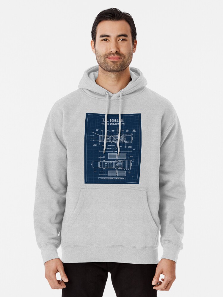 Hubble Space Telescope Navy Blueprint Pullover Hoodie