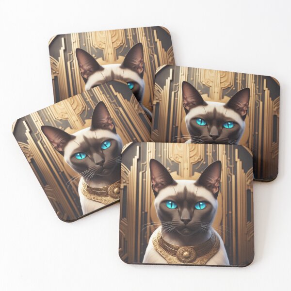 Item preview, Siamese art Deco Cat designed and sold by EclecticDen.