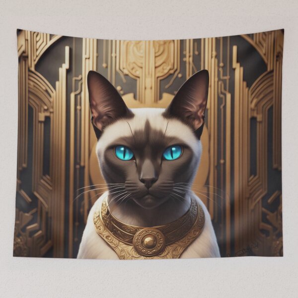 Item preview, Siamese art Deco Cat designed and sold by EclecticDen.