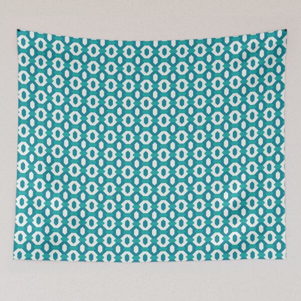 Item preview, Chinese Lattice in Turquoise and White designed and sold by Harmonish.
