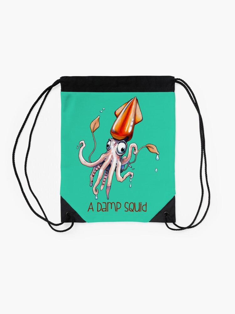 Alternate view of A Damp Squid Drawstring Bag