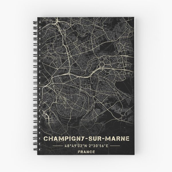 Item preview, Map of Champigny-sur-marne Black and white designed and sold by Jerhus.