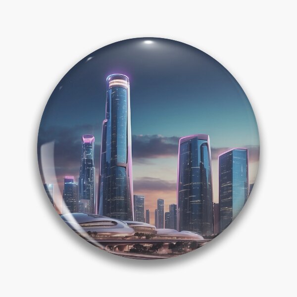 Item preview, futuristic photo of the future city of los angeles designed and sold by Colorful-Worlds.