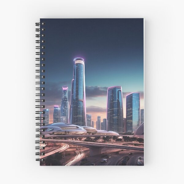 Item preview, futuristic photo of the future city of los angeles designed and sold by Colorful-Worlds.