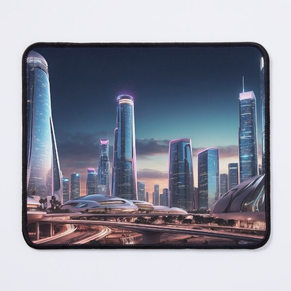 Item preview, futuristic photo of the future city of los angeles designed and sold by Colorful-Worlds.