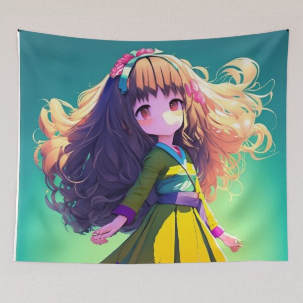 Item preview, girl in green anime designed and sold by Luxryraino.