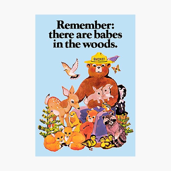 Remember there are babes in the woods. Photographic Print
