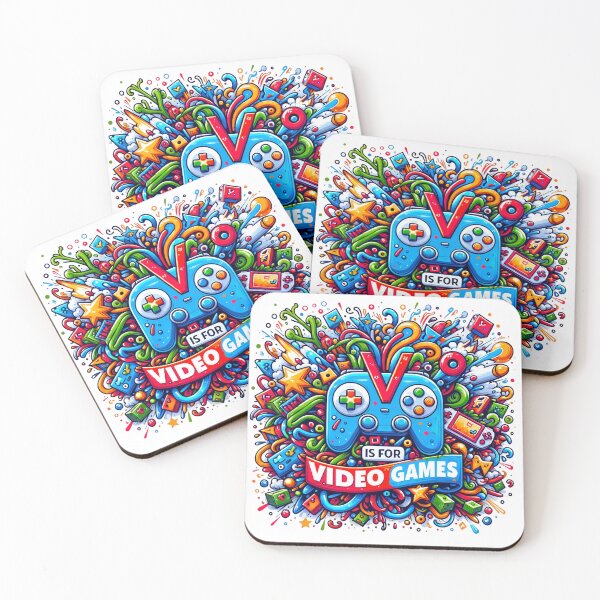 Item preview, Vibrant Gaming Bliss - 'V Is For Video Games' designed and sold by NovaGenArt.