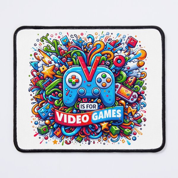 Item preview, Vibrant Gaming Bliss - 'V Is For Video Games' designed and sold by NovaGenArt.