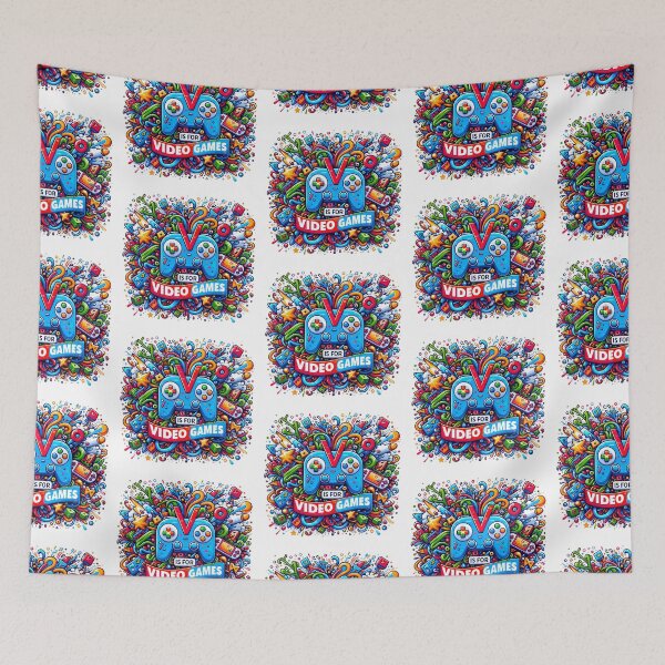 Item preview, Vibrant Gaming Bliss - 'V Is For Video Games' designed and sold by NovaGenArt.