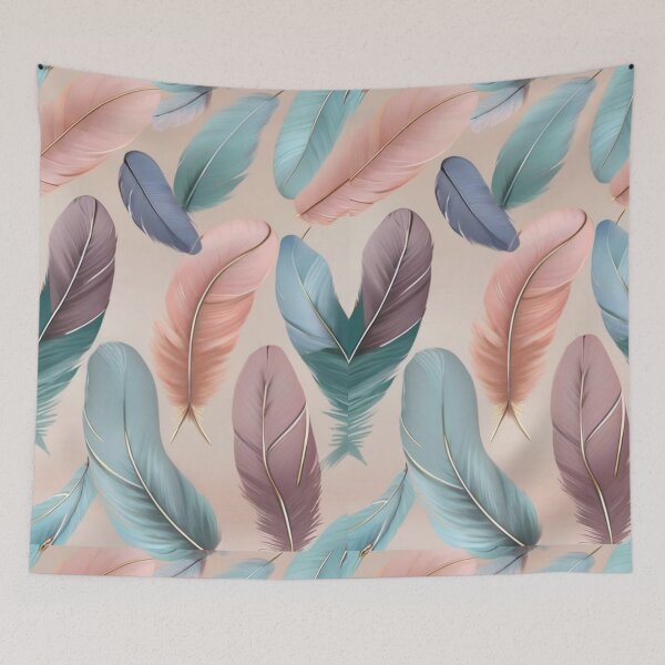 Aperçu de l'œuvre plumes couleur pastel créée et vendue par Philfive.