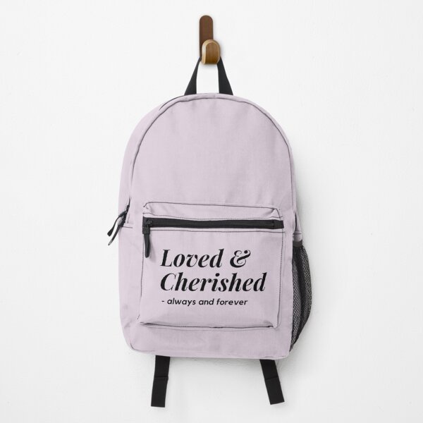 Item preview, Loved & Cherished Inspirational Quote Design designed and sold by WomenLevelUp.
