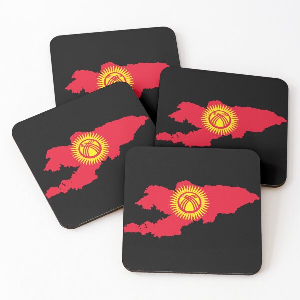 Item preview, Flag Map of Kyrgyzstan designed and sold by feether-store.