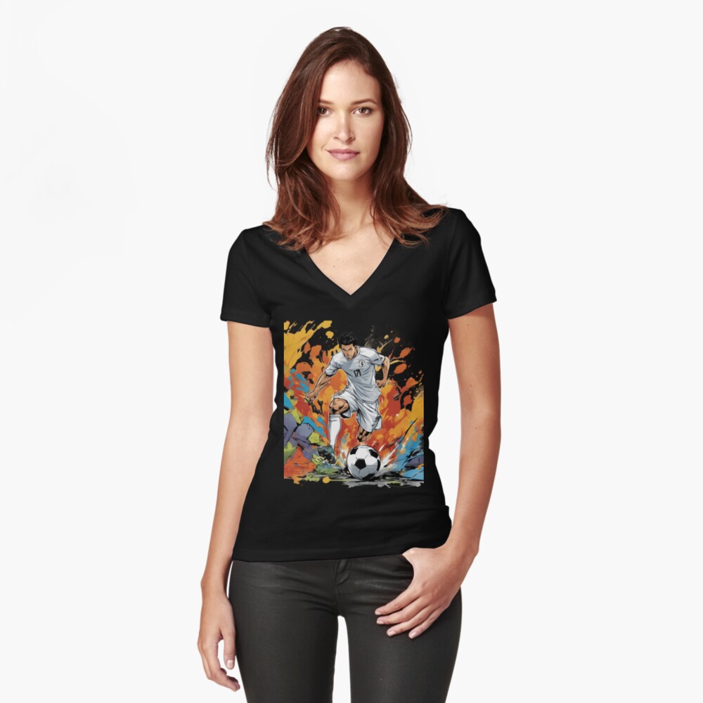 Item preview, Fitted V-Neck T-Shirt designed and sold by macadolie.
