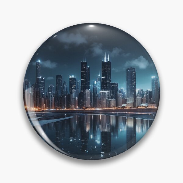 Item preview, futuristic photo of the future city of Chicago designed and sold by Colorful-Worlds.