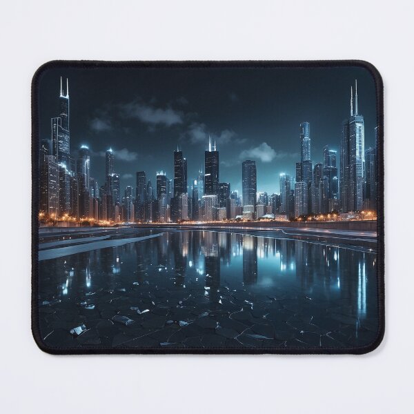 Item preview, futuristic photo of the future city of Chicago designed and sold by Colorful-Worlds.