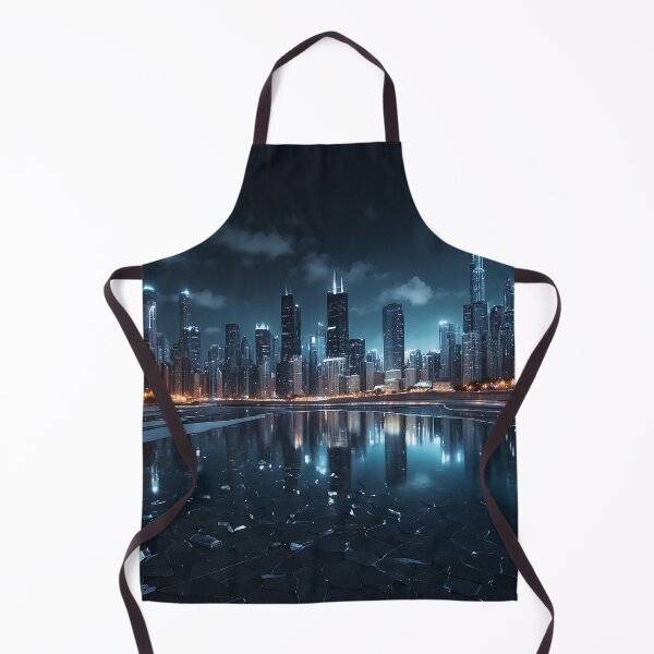 Item preview, futuristic photo of the future city of Chicago designed and sold by Colorful-Worlds.