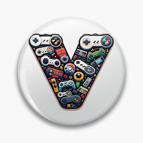 Item preview, Alphabet of Gaming - 'V' Filled With Classic Controllers designed and sold by NovaGenArt.
