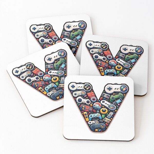 Item preview, Alphabet of Gaming - 'V' Filled With Classic Controllers designed and sold by NovaGenArt.