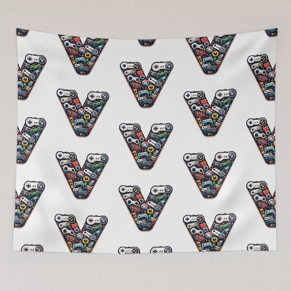 Item preview, Alphabet of Gaming - 'V' Filled With Classic Controllers designed and sold by NovaGenArt.