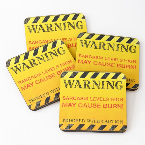 Item preview, Hilarious Human Warning Sign - Sarcasm Levels High, May Cause Burn! Humor, Sarcastic, Cheeky, Edgy Quotes/Memes T-Shirt Design designed and sold by GlobalCornerHub.