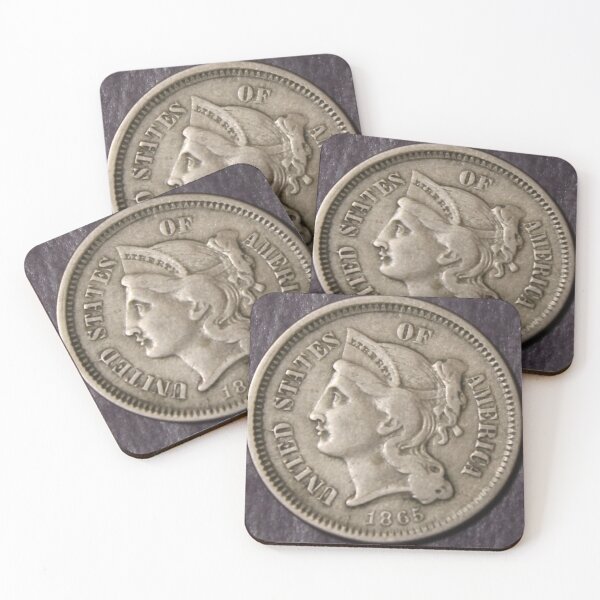Item preview, 1865 Three Cent Nickel XF designed and sold by coinsxcrochet.