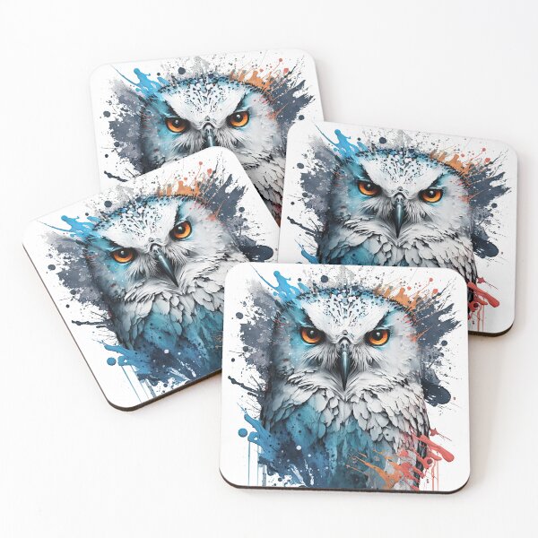 Item preview, Owl in splashed paint effect designed and sold by Jerhus.