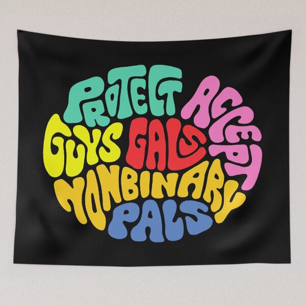 Item preview, Protect Accept Guys Gals Nonbinary Pals Word Art designed and sold by Unhinged Heather.