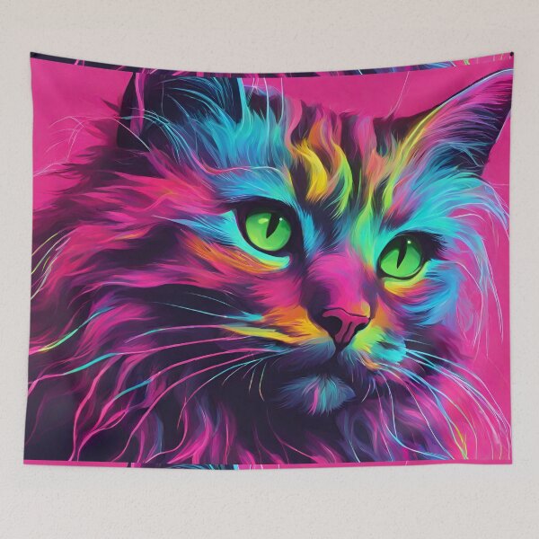 Item preview, Neon Hot Pink Cat designed and sold by anaraee.