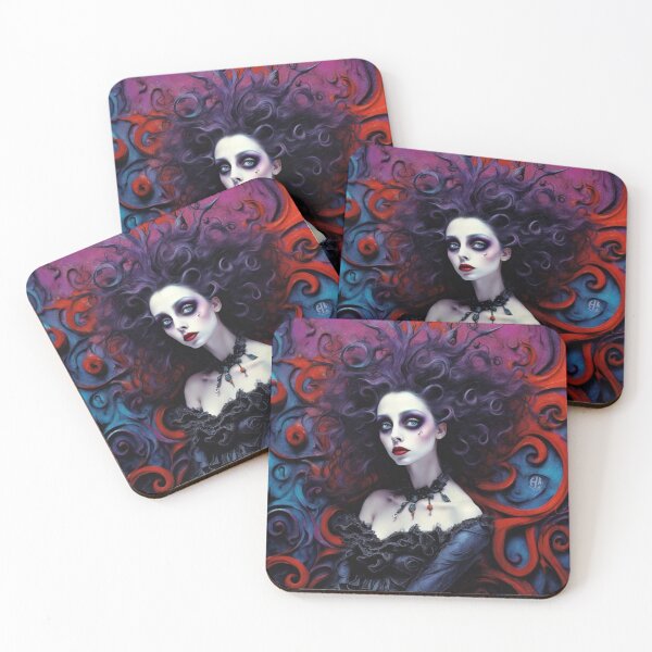 Item preview, Piercing - Gothic Woman Portrait Against Abstract Background designed and sold by Heather Wooldridge.