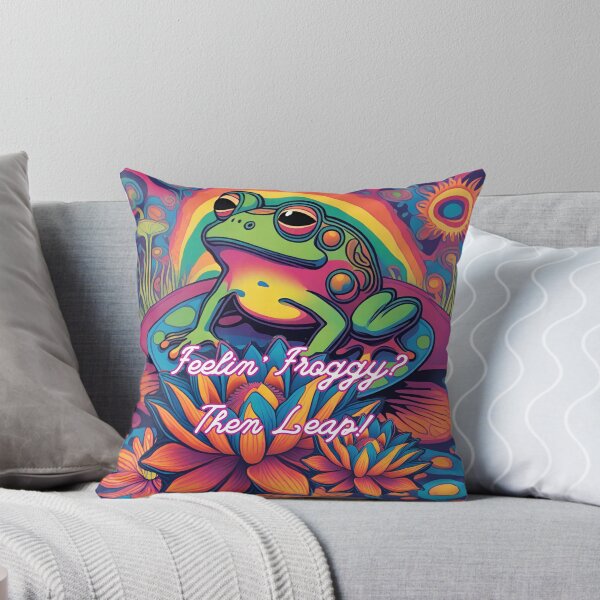 Item preview, Feel'in Froggy? Psychedelic Frog and Lotus Flowers designed and sold by DarlingsTees.