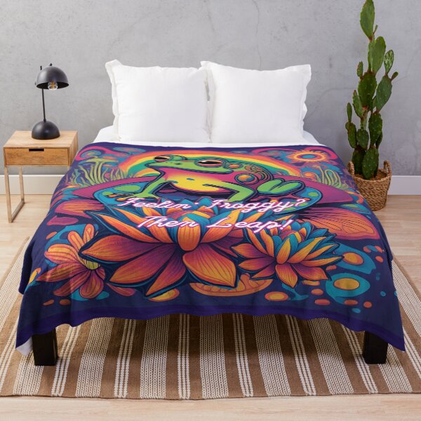 Item preview, Feel'in Froggy? Psychedelic Frog and Lotus Flowers designed and sold by DarlingsTees.