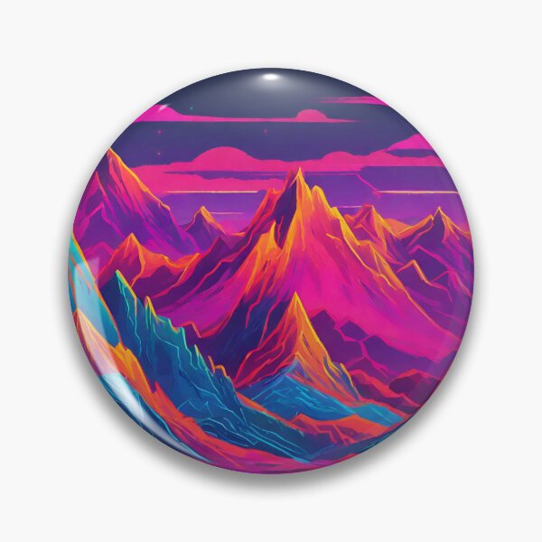 Item preview, Neon Mountain Range Landscape designed and sold by anaraee.