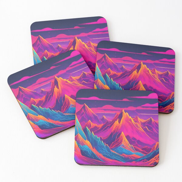Item preview, Neon Mountain Range Landscape designed and sold by anaraee.