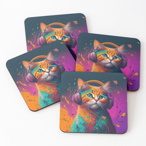 Item preview, Cat listening to songs in flowers designed and sold by catcraftss.