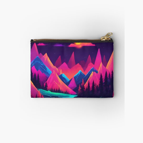 Item preview, Neon Forest Mountain Range Landscape designed and sold by anaraee.