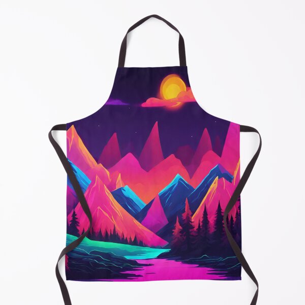 Item preview, Neon Forest Mountain Range Landscape designed and sold by anaraee.