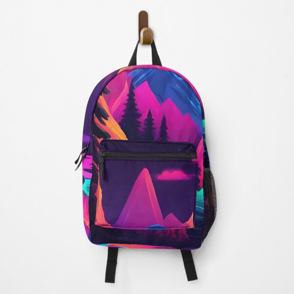 Item preview, Neon Forest Mountain Range Landscape designed and sold by anaraee.