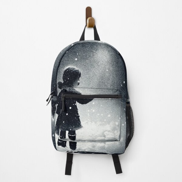 Item preview, A girl in the snow in black and white designed and sold by catcraftss.